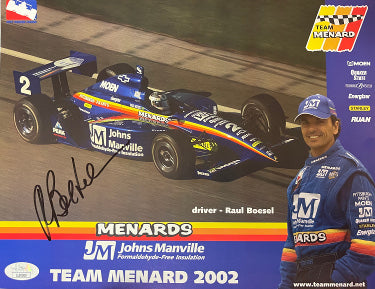 Raul Boesel Autographed Team Menard Racing Indy Car 8.5x11 Photo- JSA #LL60509-Powers Sports Memorabilia