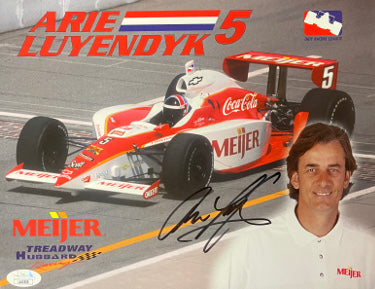 Arie Luyendyk Autographed Meijer Treadway Hubbard Racing Indy Car 8.5x11 Photo- JSA #LL60508-Powers Sports Memorabilia