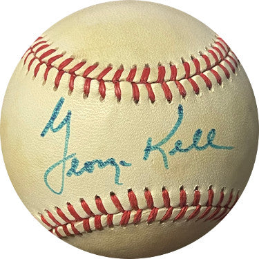 George Kell Autographed RONL Rawlings Official National League Baseball toned (Detroit Tigers)-Powers Sports Memorabilia