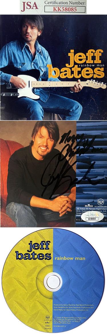 Jeff Bates Autographed 2003 Rainbow Man Album Back Cover w/ CD & Case Merry Christmas- JSA #KK58085-Powers Sports Memorabilia