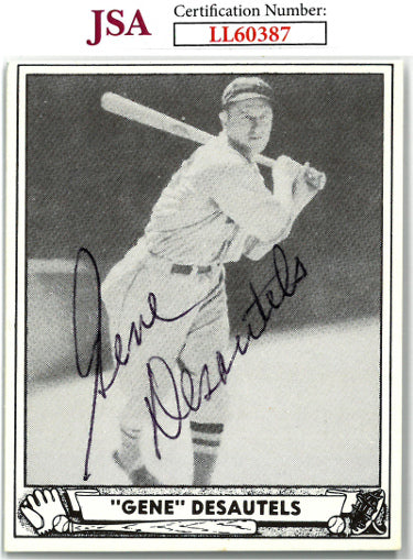Gene Desautels Autographed 1986 Reprint 1940 Ball Card #28- JSA #LL60387 (On Card Auto/Boston Red Sox)-Powers Sports Memorabilia