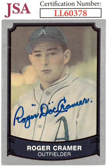 Roger "Doc" Cramer Autographed 1989 Pacific Baseball Legends Card #181- JSA #LL60378 (On Card Auto/Philadelphia Athletics)-Powers Sports Memorabilia