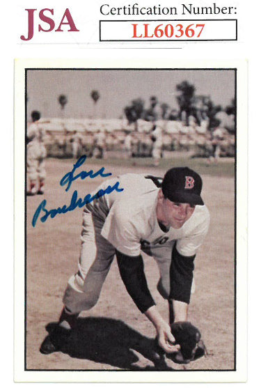 Lou Boudreau Autographed 1979 TCMA Baseball Card #287- JSA #LL60367 (Boston Red Sox/On Card Auto)-Powers Sports Memorabilia