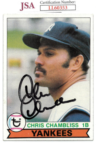 Chris Chambliss Autographed 1979 Topps Baseball Card #335- JSA #LL60353 (On Card Auto/New York Yankees)-Powers Sports Memorabilia