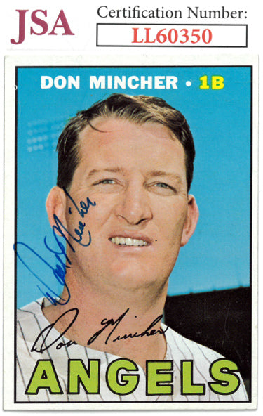 Don Mincher Autographed 1967 Topps Baseball On Card Auto #312- JSA #LL60350 (California Angels)-Powers Sports Memorabilia