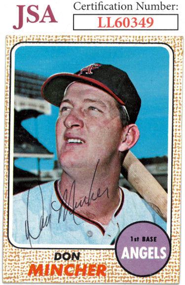 Don Mincher Autographed 1968 Topps Baseball On Card Auto #75- JSA #LL60349 (California Angels)-Powers Sports Memorabilia
