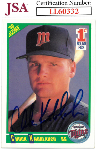 Chuck Knoblauch Autographed 1990 Score Rookie Baseball On Card Auto #672- JSA #LL60332 (Minnesota Twins)-Powers Sports Memorabilia