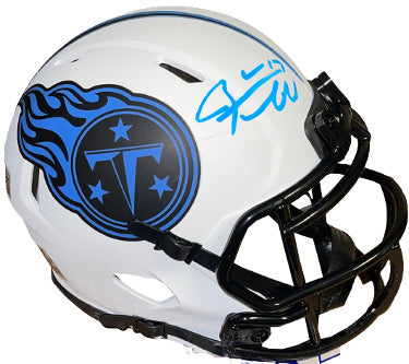 Ryan Tannehill Autographed Tennessee Titans Lunar Eclipse Speed Mini Helmet #17- Beckett Witnessed-Powers Sports Memorabilia