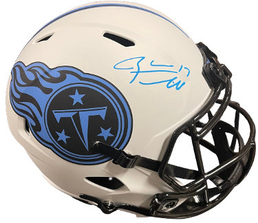 Ryan Tannehill Autographed Tennessee Titans Lunar Eclipse Speed FS Rep Helmet #17- Beckett Witnessed-Powers Sports Memorabilia