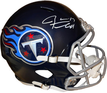 Ryan Tannehill Autographed Tennessee Titans NFL Riddell Speed FS Rep Helmet #17- Beckett Witnessed-Powers Sports Memorabilia