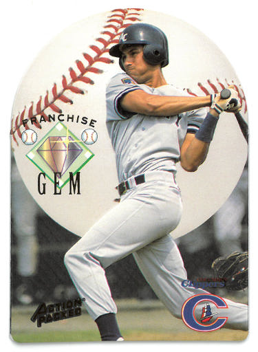Derek Jeter 1995 Action Packed Franchise Gem Die Cut Rookie Card (RC) #67 (Columbus Clippers)-Powers Sports Memorabilia