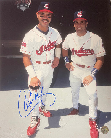Carlos Baerga Autographed Cleveland Indians 8x10 Photo- AWM Hologram-Powers Sports Memorabilia