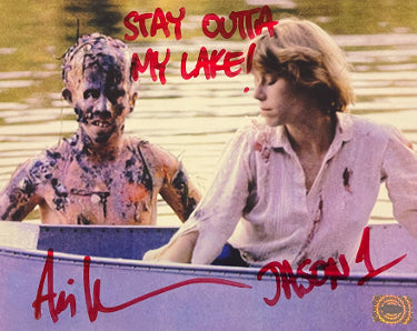 Ari Lehman Autographed Friday the 13th Jason Voorhees 8x10 Photo dual Jason 1/Stay Outta My Lake!- Lehman Hologram-Powers Sports Memorabilia