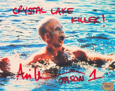 Ari Lehman Autographed Friday the 13th Jason Voorhees 8x10 Photo dual Jason 1/Crystal Lake Killer!- Lehman Hologram-Powers Sports Memorabilia