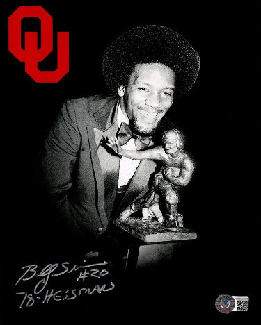 Billy Sims Autographed Oklahoma Sooners 8x10 Photo #20 w/ 78 Heisman Trophy- Beckett Witnessed Hologram-Powers Sports Memorabilia
