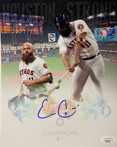 Evan Gattis Autographed Houston Astros 2017 World Series Champions 16x20 Photo #11- JSA-Powers Sports Memorabilia