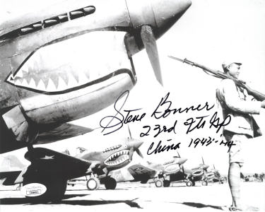 Stephen Bonner Autographed 1943-44 23rd Fighter Group China/Burma/India WWII 8x10 Photo- JSA #JJ96491 (P-40 Ace Pilot/76th Ftr Sq.)-Powers Sports Memorabilia