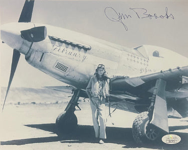 James "Jim" Brooks Autographed WWII Vintage B&W 8x10 Photo- JSA #SS17671- P-51 Mustang Ace Pilot/13 Kills-Powers Sports Memorabilia
