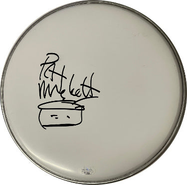 Pat Mastelotto Autographed 10" Drumhead- JSA #SS17819 with Artwork/Drawing (Mr. Mister/King Crimson/Stick Men)-Powers Sports Memorabilia