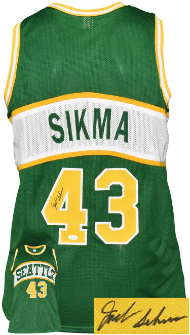 Jack Sikma Autographed Seattle Green TB Custom Stitched Pro Basketball Jersey (XL)?Çô JSA Witnessed-Powers Sports Memorabilia