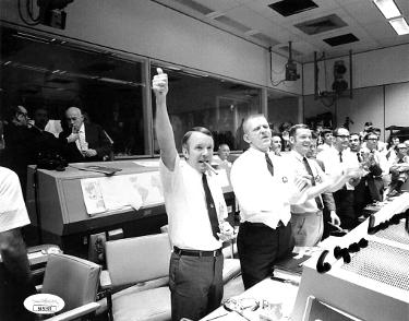 Glynn Lunney Autographed NASA Apollo 13 Flight Director Vintage B&W 8x10 Photo- JSA #SS51570-Powers Sports Memorabilia
