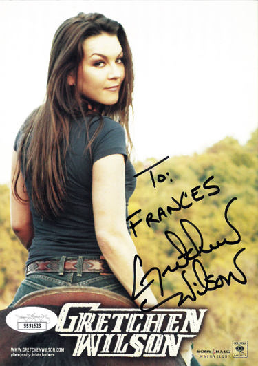 Gretchen Wilson Autographed Sony/BMG Music 5x7 Promo Photo To Frances- JSA #SS51623-Powers Sports Memorabilia