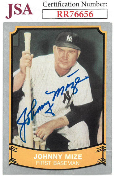Johnny Mize Autographed 1989 Pacific Baseball Legends Card #180- JSA #RR76656 (On Card Auto/New York Yankees)-Powers Sports Memorabilia
