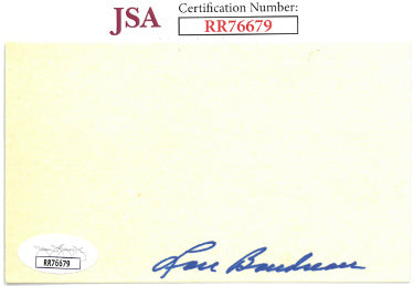 Lou Boudreau Autographed 3x5 Index Card- JSA #RR76679 (Indians/Red Sox)-Powers Sports Memorabilia
