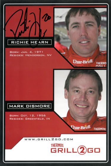 Richie Hearn Autographed INDYCAR Thermos Grill2Go 5.75x8.75 Photo- COA-Powers Sports Memorabilia