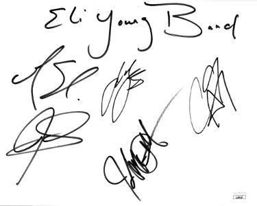 Eli Young Band Autographed 9x11.25 Signature Card 5 sigs- JSA- Mike Eli/James Young/Jon Jones/Chris Thompson-Powers Sports Memorabilia
