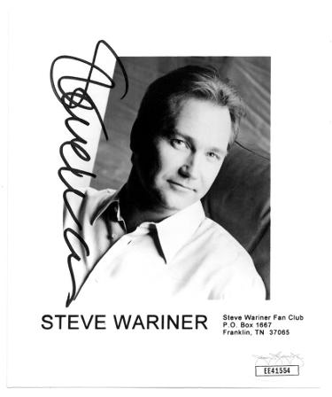 Steve Wariner Autographed 4X4.5 Fan Club B&W Photo- JSA #EE41554 (Country Music singer/songwriter/producer)-Powers Sports Memorabilia