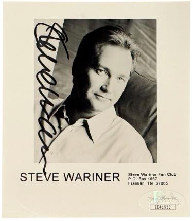 Steve Wariner Autographed 4X4.5 Fan Club B&W Photo- JSA #EE41553 (Country Music singer/songwriter/producer)-Powers Sports Memorabilia