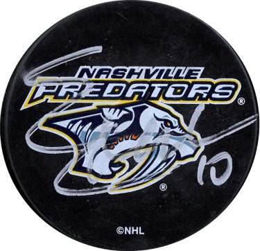 Martin Erat Autographed Nashville Predators Logo Hockey Puck #10- JSA #RR76690-Powers Sports Memorabilia