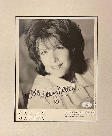 Kathy Mattea Autographed B&W Country Music 8x10 Photo- JSA #RR76719 (Custom Matted 11x13/Love Insc)-Powers Sports Memorabilia