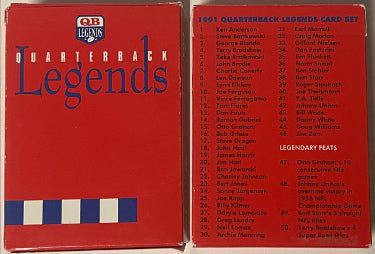 1991 Quarterback Legends Football Set w/ 50 Cards-Powers Sports Memorabilia