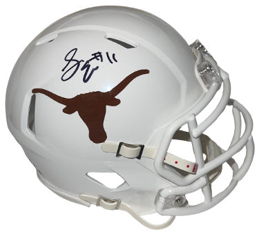 Sam Ehlinger Autographed Texas Longhorns Riddell Speed Mini Helmet #11- JSA Witnessed - CTBL_032083-Powers Sports Memorabilia