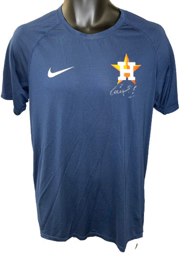 Carlos Correa Game Worn Used Autographed NIKE BP Warm-Up Under Shirt XL-Powers Sports Memorabilia