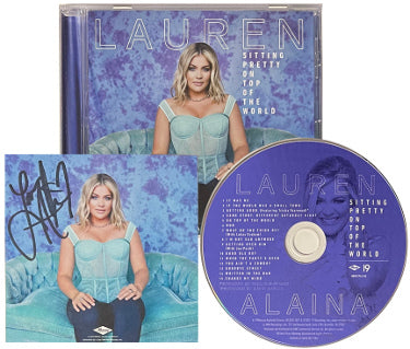 Lauren Alaina Autographed 2021 "Sitting Pretty On Top Of The World" 4x4 Art Card Insert/Album Cover/CD/Jon Pardi-Powers Sports Memorabilia