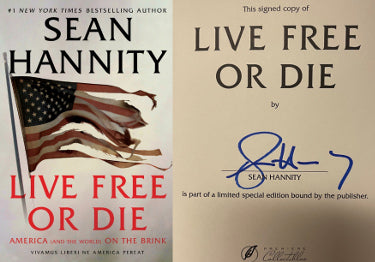 Sean Hannity Autographed 2021 Life Free or Die Book Hardcover Edition- COA-Powers Sports Memorabilia