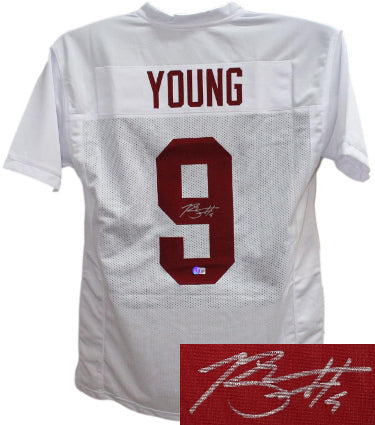 Bryce Young Autographed Alabama White Custom Stitched College Football Jersey #9 XL- Beckett/BAS (Heisman)-Powers Sports Memorabilia