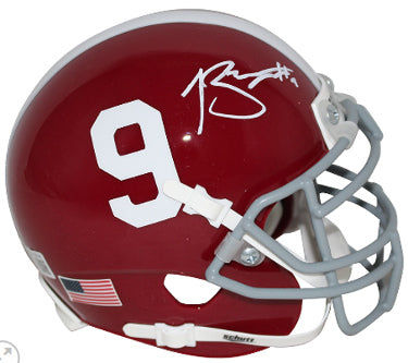 Bryce Young Autographed Alabama Crimson Tide Schutt #9 Authentic Mini Helmet- Beckett/BAS (Heisman)-Powers Sports Memorabilia