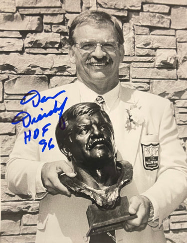 Dan Dierdorf Autographed B&W Hall of Fame Induction 8x10 Photo HOF 96 (St. Louis Cardinals)-Powers Sports Memorabilia