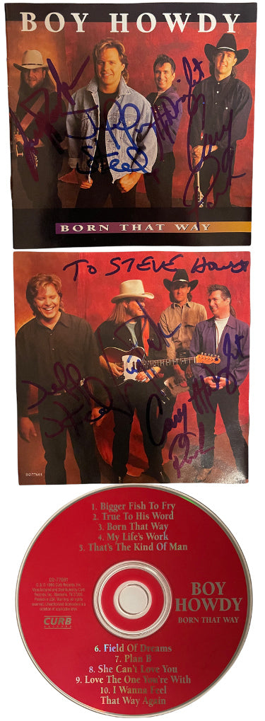 Boy Howdy Band Autographed 1995 Born That Way Album Cover Booklet w/ CD (4 sigs) ?Çô COA Cary & Larry Park/Jeffery Steele, H. Wright-Powers Sports Memorabilia