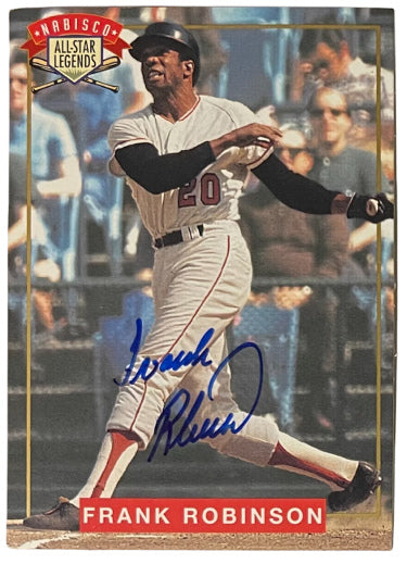 Frank Robinson Autographed 1994 Nabisco All-Star Legends Baseball Card- MLBPA COA (Baltimore Orioles/On Card Sig)-Powers Sports Memorabilia