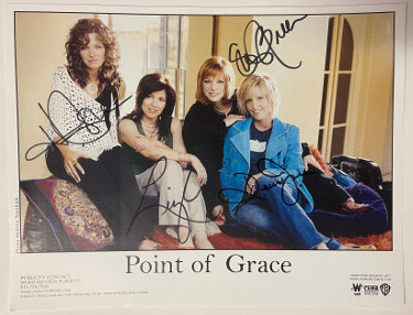 Point Of Grace Contemporary Christian Vocal Group Autographed 8.5 x11 Curb Records Photo ?Çô 4-sigs ?Çô COA Breen/Jones/Cappillino/Payne-Powers Sports Memorabilia