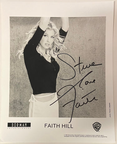 Faith Hill Autographed 1999 Warner Brothers Records Glossy 8x10 Photo with Love, To Steve ?Çô COA-Powers Sports Memorabilia