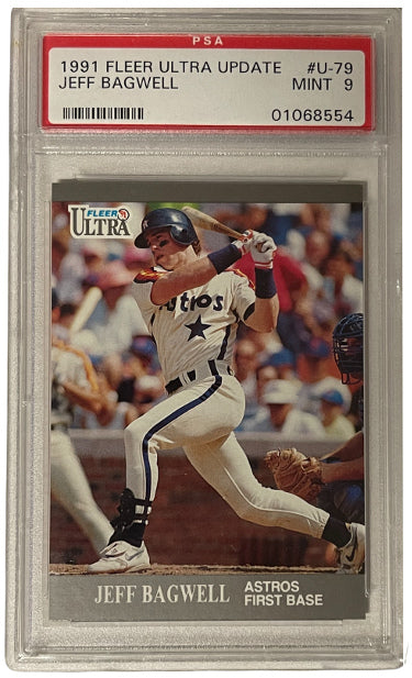 Jeff Bagwell 1991 Fleer Ultra Update Rookie Card (RC) #U-79- PSA Graded 9 Mint (Houston Astros)-Powers Sports Memorabilia