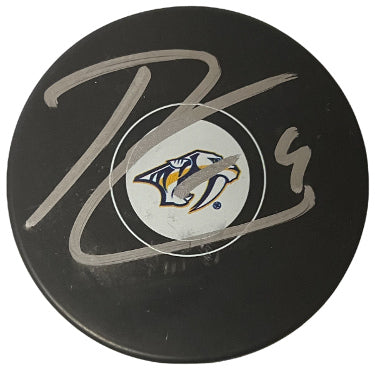 Ryan Ellis Autographed Nashville Predators Logo Hockey Puck #9-Powers Sports Memorabilia