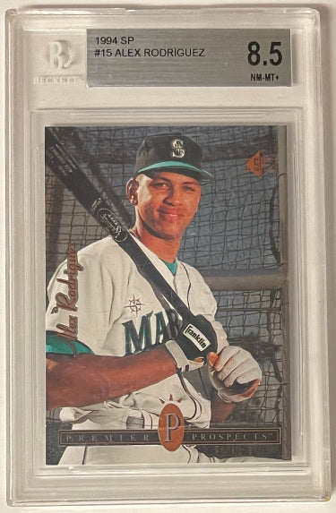 Alex Rodriguez 1994 SP Rookie Card (RC) #15- BGS Graded 8.5 NM-MT+ (Sub Grades/9 Centering/Seattle Mariners)-Powers Sports Memorabilia