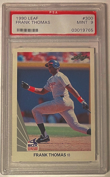 Frank Thomas 1990 Leaf Rookie Card (RC) #300- PSA Graded 9 Mint (Chicago White Sox/HOF)-Powers Sports Memorabilia